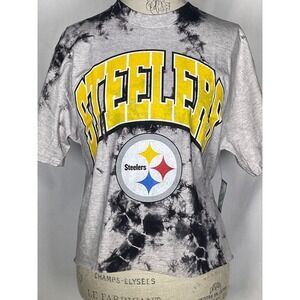 Pittsburgh Steelers 47 Brand Vintage Tubular Crop Top T-Shirt Women's XL NWT